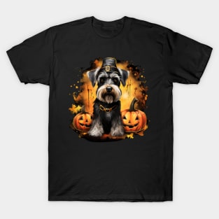 Amish Schnauzer Halloween Design T-Shirt